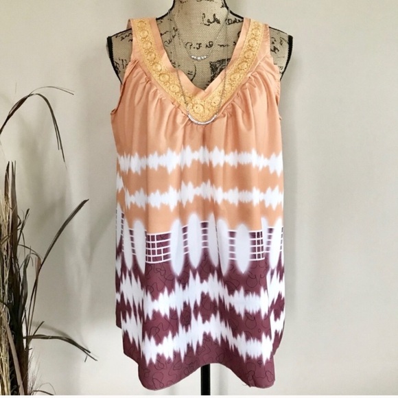 Tops - Last 1! Tie dye chiffon tank